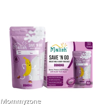 MALISH – BREASTMILK BAGS (BANANA/STRAWBERRY/PINEAPPLE/HANDSOME/TALL/BRAVE/LEMON/CARROT/ECO)(3.4/4/6)(28BAGS/10PCS)